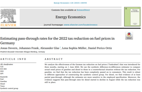 Towards entry "New Publication in Energy Economics"
